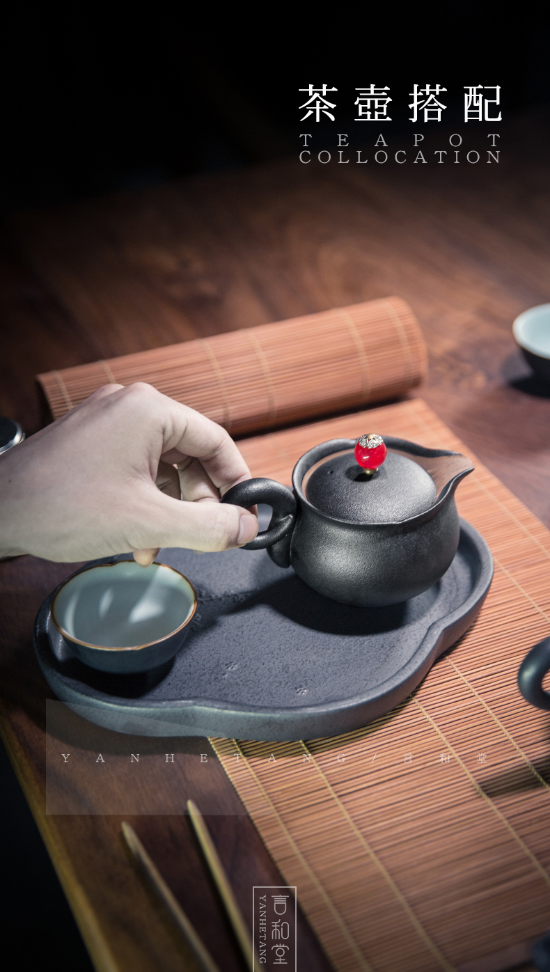 Small ceramic teapot and hall household filter teapot office simple kung fu tea set Japanese tea taking single pot