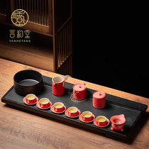 Natural Wujin Stone Tea Plate Set Whole Household Stone Big Tea Table Tray Tea House Simple Kung Fu Tea Set Tea Plate