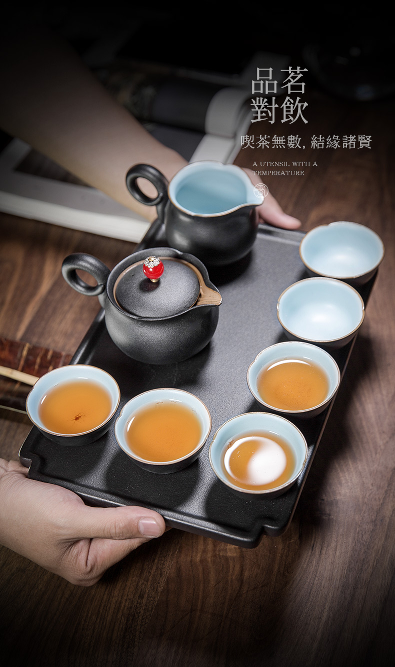 Small ceramic teapot and hall household filter teapot office simple kung fu tea set Japanese tea taking single pot