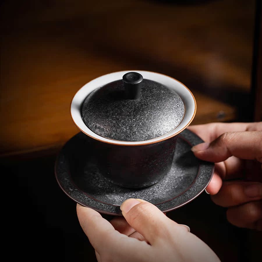 Manual only three tureen tea cups and hall suit ceramic large kung fu tea bowl of individual is not hot