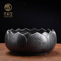  Tea washing large extra large Japanese zen pen tea washing Sea tea ceremony zero matching tea bucket Ceramic tea bowl Household water bowl