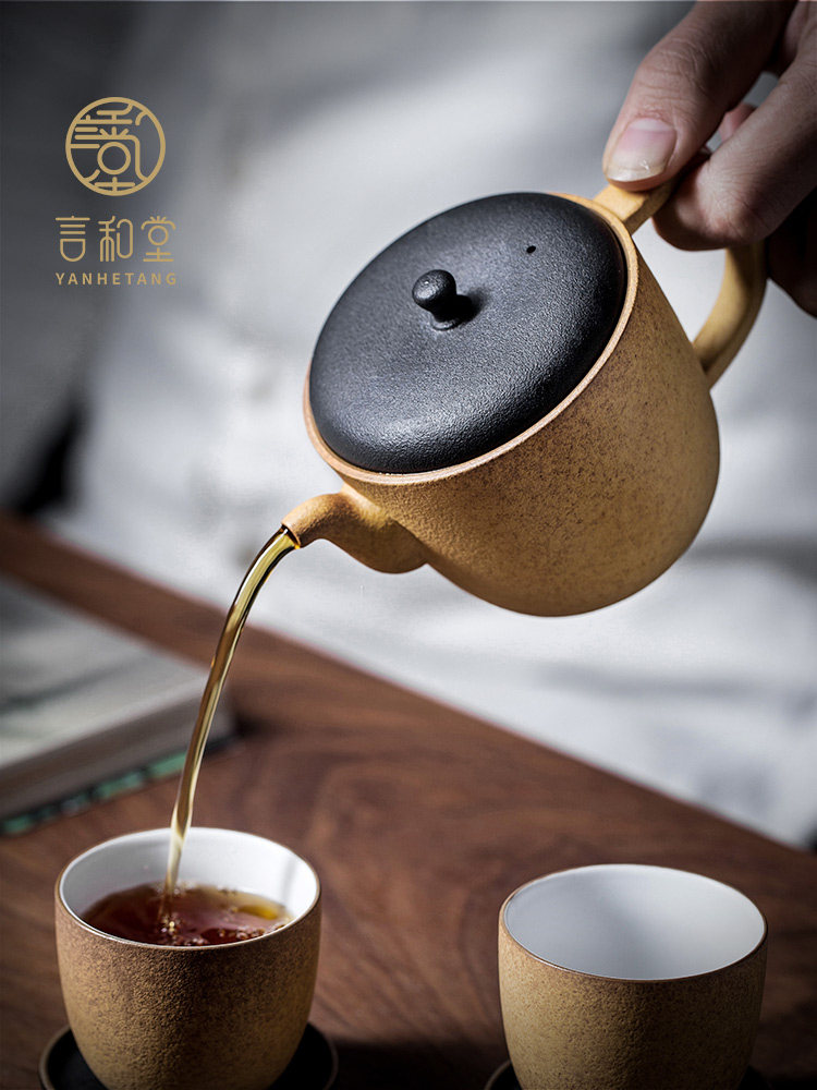 Yanhe Tang Ceramic teapot Household filter tea pot Office simple Kung Fu tea set Modern tea ceremony small single pot