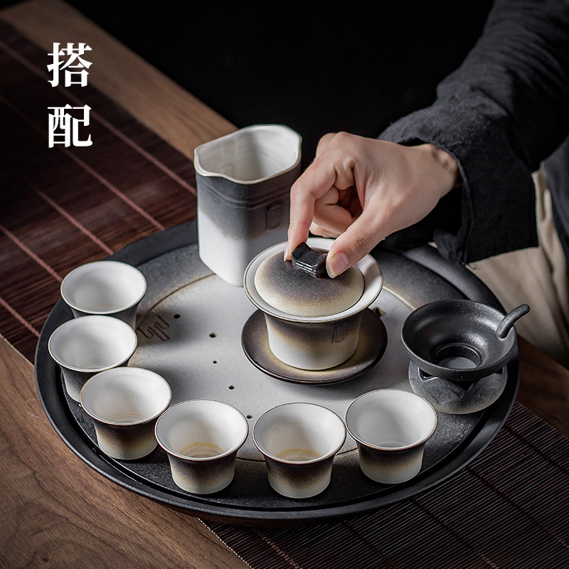 And hall half bowl contracted tureen tea cups household kung fu tea set a single three big bowl of Japanese ceramics