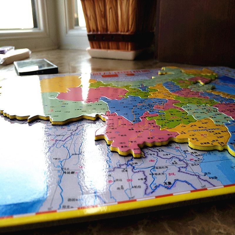 Professional Schools such as Junior High School Use China Maps Solid Toys Puzzle Magnetic Magnetic Magnetic Puzzle High School Students Big edition Students Geography