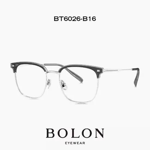 Bolon Tyrannosaurus Nearsighted Glasses Frame Lightweight Titanium Browline Eyeglass Frame for Men and Women Bt6026 Square Frame Bt6126 Bolon Tyrannosaurus Nearsighted Glasses Frame Lightweight Titanium Browline Eyeglass Frame for Men and Women Bt6026 Square Frame Bt6126