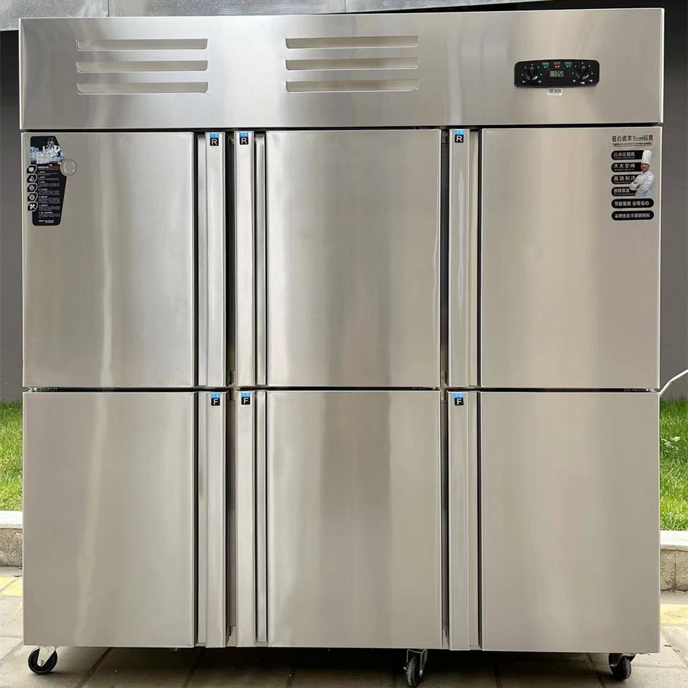 Four doors and six doors of refrigerator stainless steel commercial kitchen freezer large capacity vertical freezer refrigerator