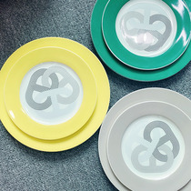 European-style plate ceramic creative simple household dish macaron style dinner plate disc new tableware combination plate