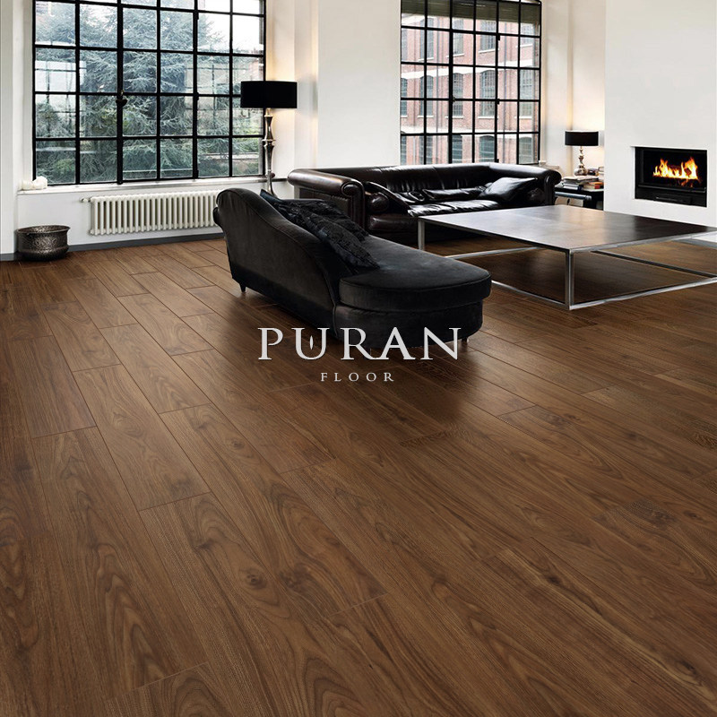 Household three-layer solid wood composite multi-layer wood floor black walnut gray oak floor heating home wood floor 15mm