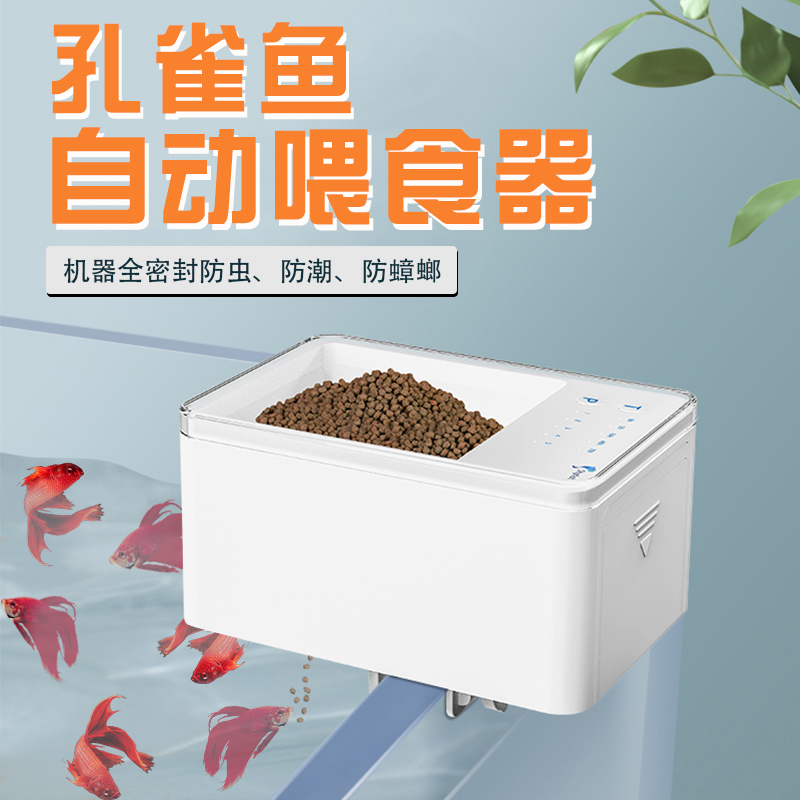 Automatic fish feeder peacock fish small intelligent feeding feeder fish tank timed fish eat tropical fish mini small fish