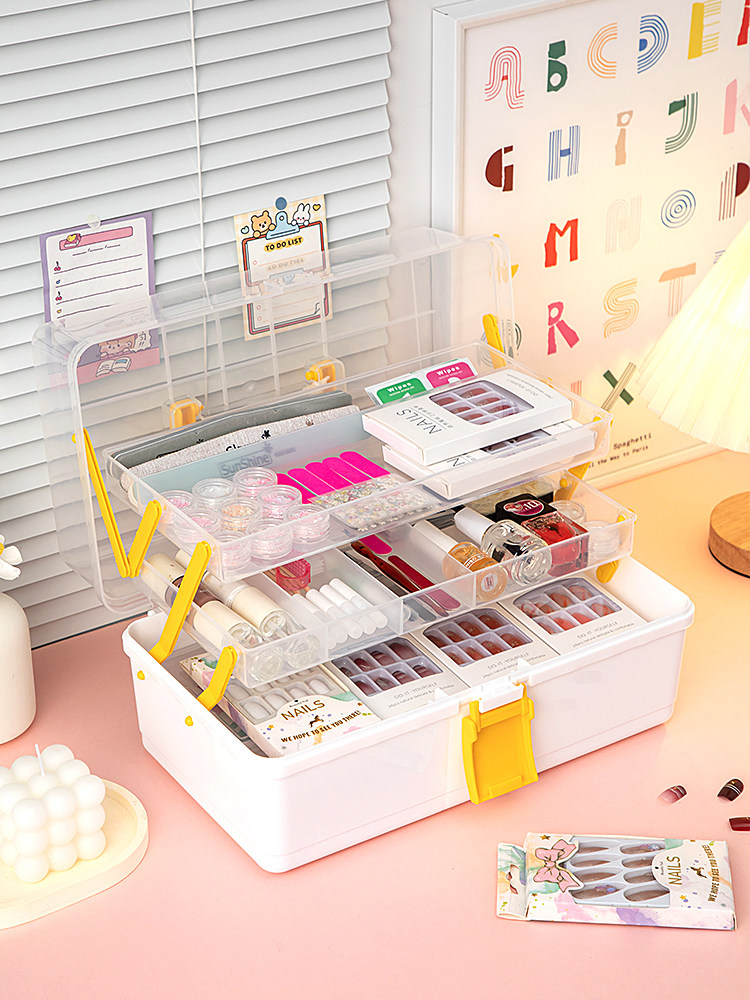 Cosmetics Storage Box, Beauty Tool Box, Skin Care Product Box, Dust-Proof Art Student Tool Box, Nail Art Storage Box, Jewelry Box