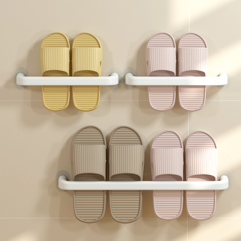 Slippers rack bathrooms Perforated Wall-mounted Shelve Toilet toilet Toilet Shoes Drain rack Dormitory Containing Divine-Taobao