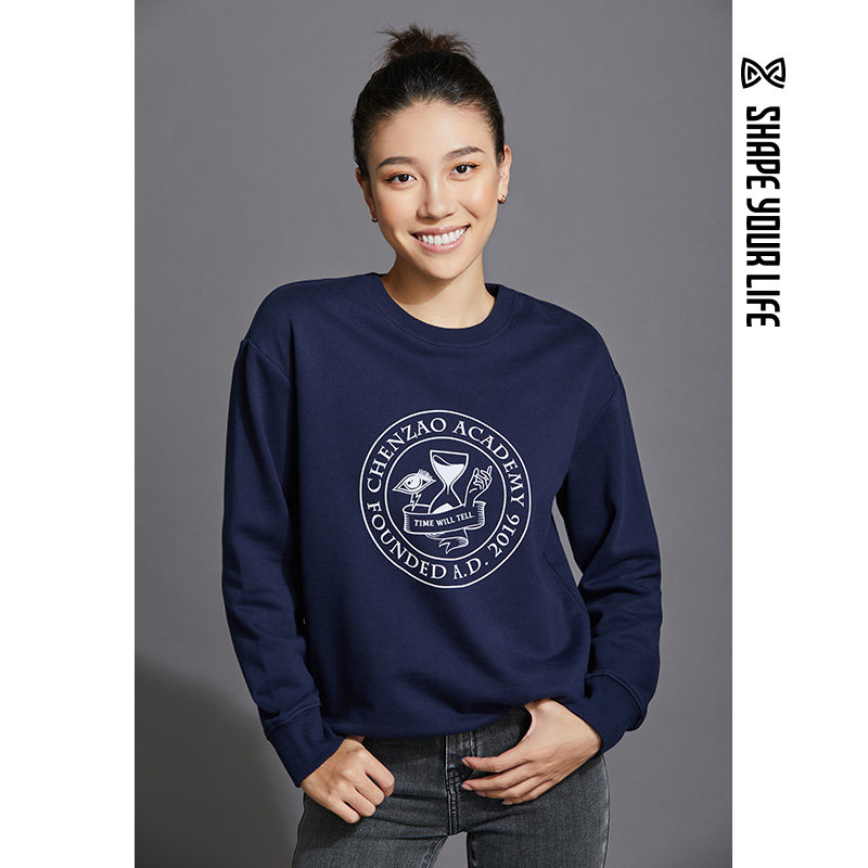 Body Ism Living College Wind Sweatshirt Taking Advantage Of Early Classic Round Collar Sleeve Head Loose Sport Casual Blouse Sweatshirt