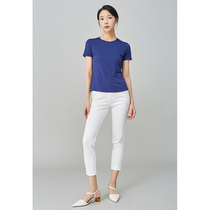 As soon as possible SHAPE Wang Xiao dashing sister private clothes air layer straight nine-point pants white thin all-match thin casual pants