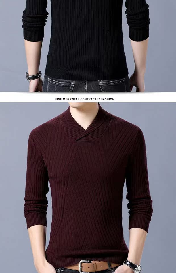 Ordos City mùa thu và mùa đông áo len cashmere nam dày đầu trẻ trung và trung niên Slim áo len cổ chữ áo khoác cardigan