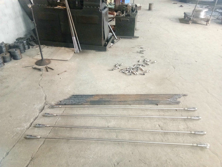 Glass canopy rain tower curtain wall 304 stainless steel fittings pull lock support rod embedded base lock head tie rod 24mm