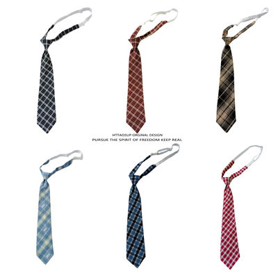 HTTAOSUP checked tie, school style jk lazy person no need for a shirt accessory, striped bachelor's gown, bow tie, hand-tied dk