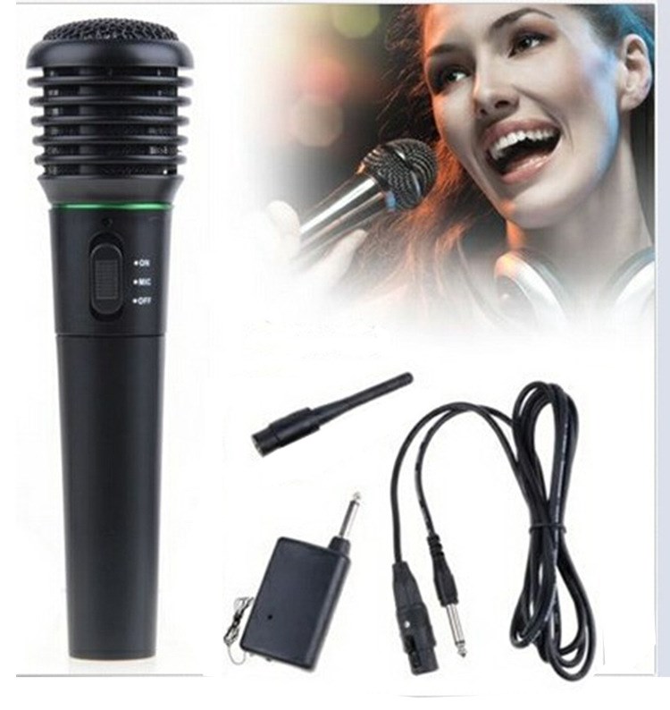 Handheld Wired Wireless Dual-use Microphone Pull-Lever Sound Power Amplifier Computer Home K Song Microphone 6 5 Karaoke