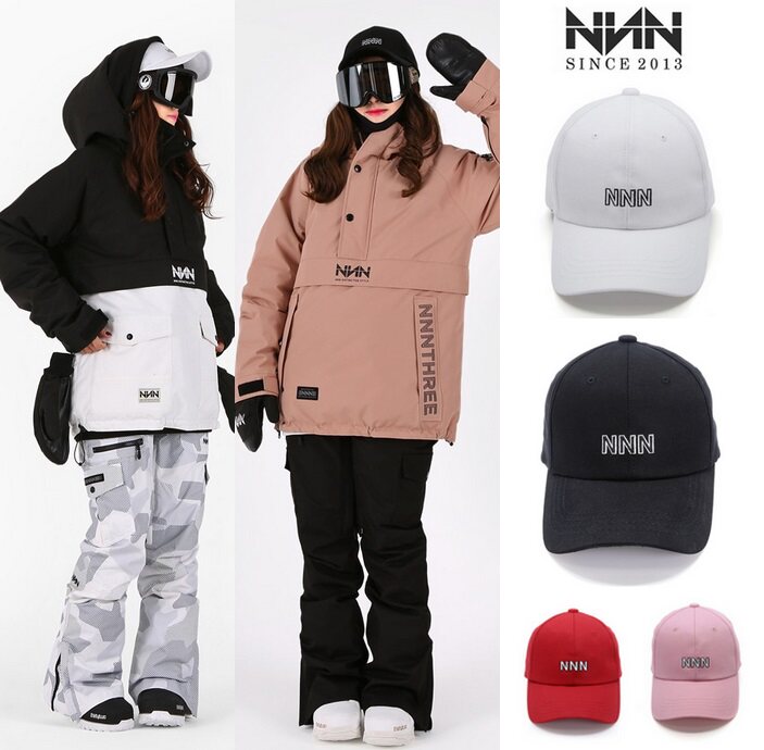 NNN Korea ski hat sunhat wide brim windproof sunscreen fashion outdoor hat men and women black and white red pink