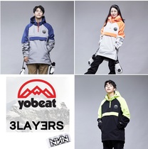 1819YOBEAT Korea ski suit sweater mens and womens single and double board waterproof wind pullover warm soft shell black and white gray