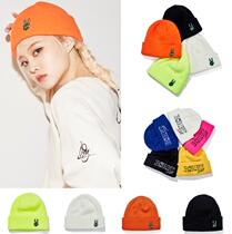 BSR AWF BSRABBIT BEAN Korean ski knit hat winter outdoor line warm ear cap Black