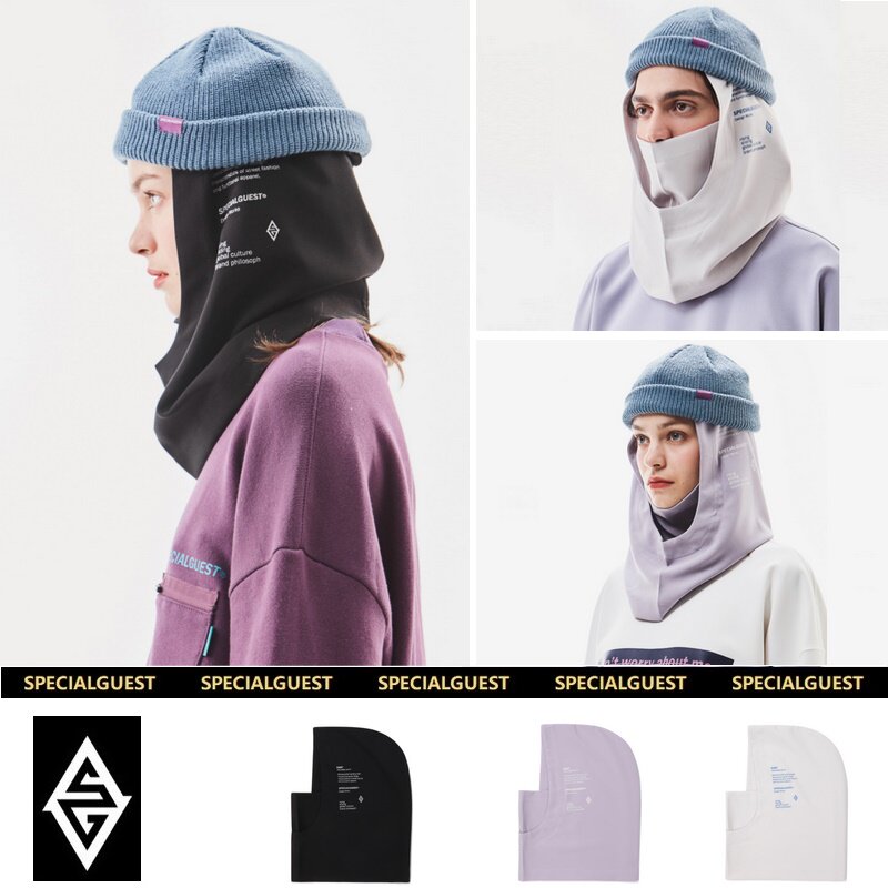 SPECIALGUEST Korean ski mask for men and women with single-double black and white wrapper neck