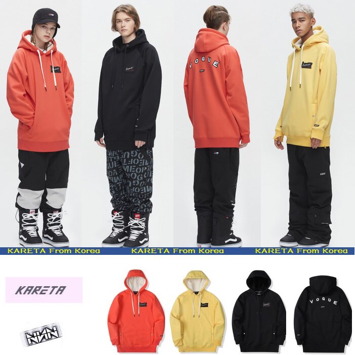 (Waterproof) KARETA Korean Ski Sweater Men's and Women's Single and Double Board Windproof Wear-resistant Warm Thick Red