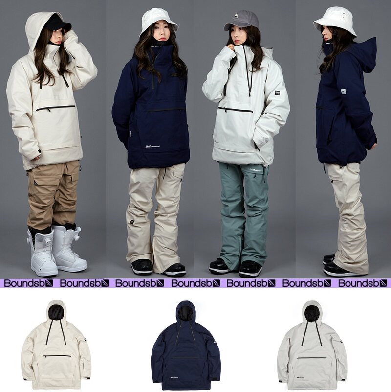 2021BOUND Korean ski suit men's and women's single and double board waterproof wear-resistant warm cotton pullover black beige