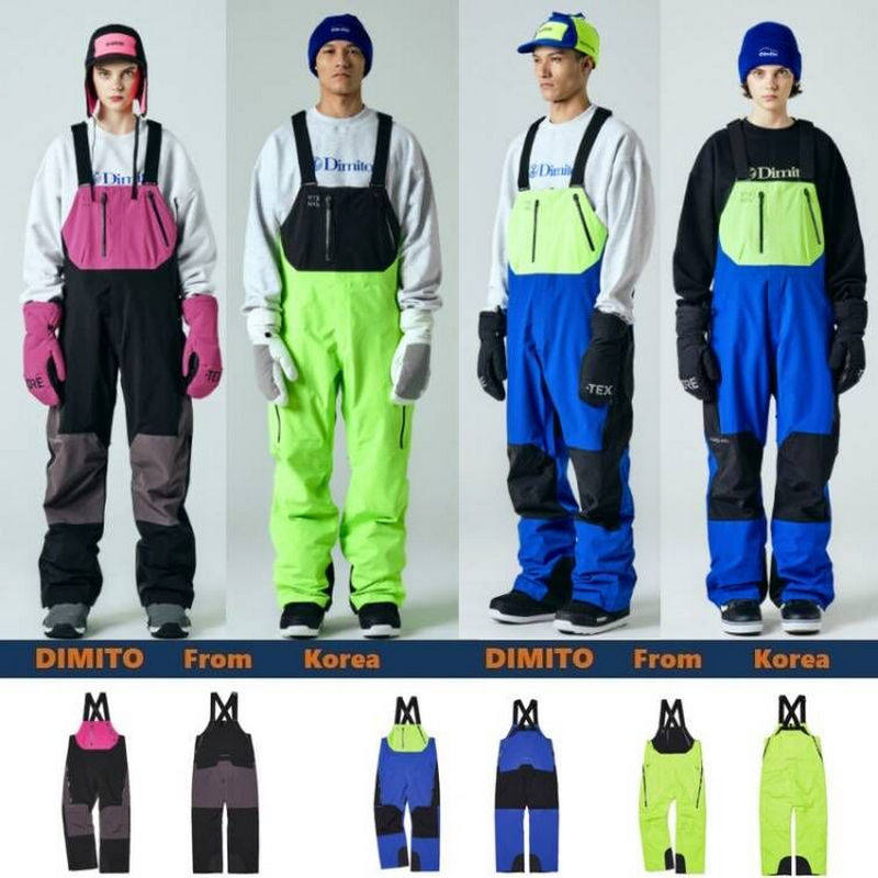 2122DIMITO Korean ski pants waterproof windproof and warm holding baby bag pants winter outdoor punching pants male and female veneer
