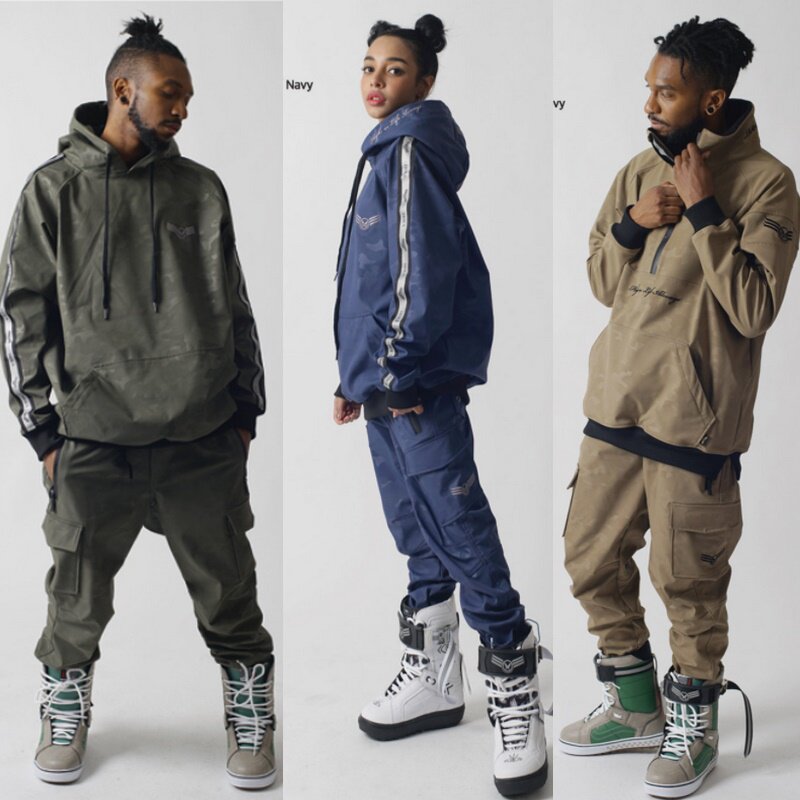 Special price Korean ski pants shrink leg pants male and female veneer waterproof wind abrasion resistant and slim large pocket blue