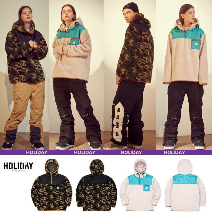 HOLIFE Korea ski sweatshirt grabbing suede hoodie hip-hop hairy ring with cap men and women single double board black pink