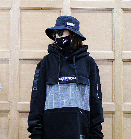 HIKARU Korean ski mask male and female single double board scarf windproof and breathable outdoor riding guard face neck black