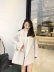 Hu Yueming yêu đầu tiên áo len nữ 2018 thu đông mới dài buông xõa dài ngọt ngào áo cashmere màu hồng áo khoác kaki nữ Trung bình và dài Coat