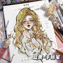 Cute Pen Morandi Color Department Large capacity Color Painting Pink Opaque Water Pen Suit Students