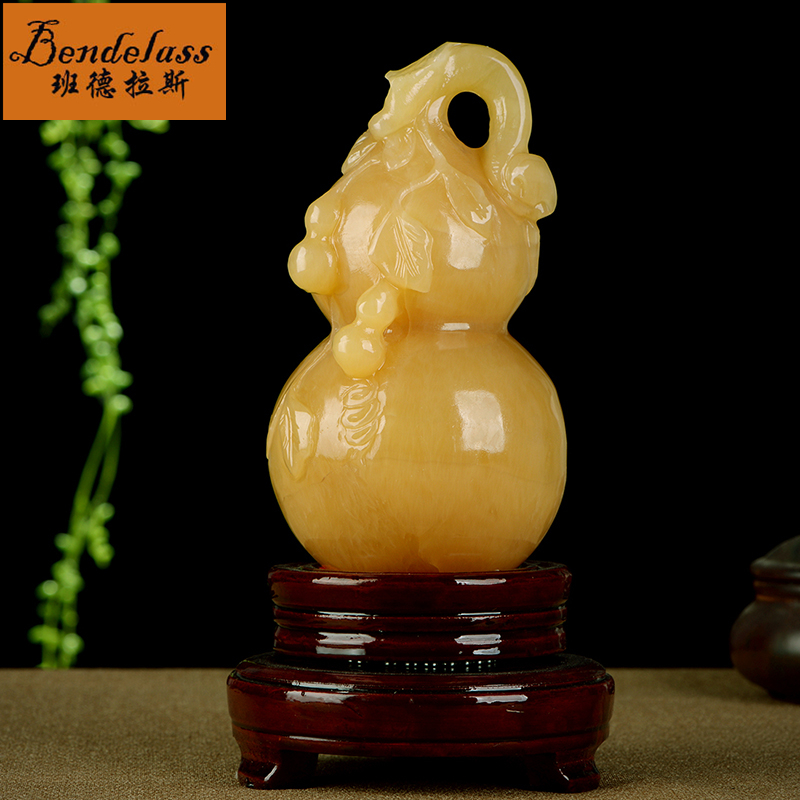 Banderas gourd swinging pieces natural jade Feng Shui Strokes of the table Home Living room Decorative Jo Relocation New Residence Gift