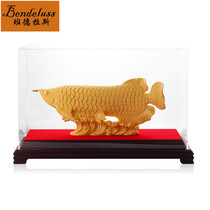 Banderas velvet sand gold golden dragon fish ornaments creative fortune living room office decoration to give leadership business gifts