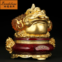 Banderas Golden Chan fortune ornaments large rotating three-legged golden toad shop front desk decoration Jucai opening gifts