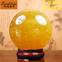 Banderas yellow crystal ball ornaments natural living room fortune transfer feng shui ball desk ornaments home accessories