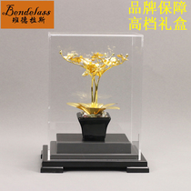 Gold foil Phalaenopsis high-end wedding gifts living room decoration wedding gifts to send new home gifts