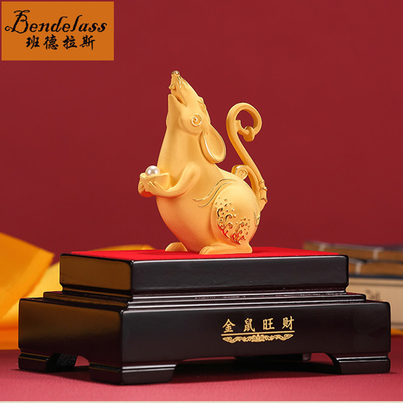 Banderas rat ornaments lucky feng shui velvet rat year mascot living room decoration creative new year gift