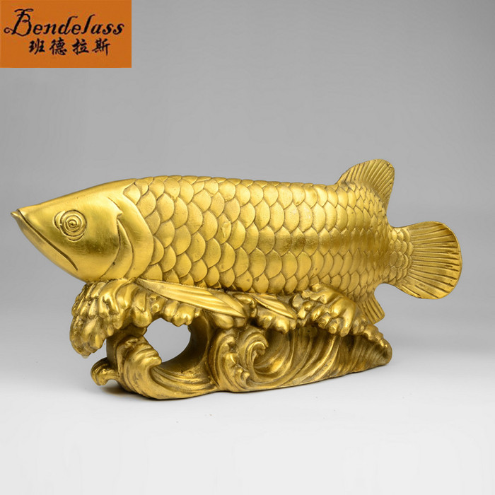 Banderas pure copper golden dragon fish ornaments lucky red dragon craft gifts ornaments home decorations opening gifts