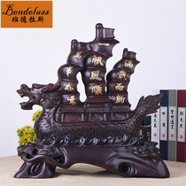 Banderas a sails smooth sailing boat swing pieces red wood Merchants Living room Home solid wood Feng Shui Decoration Business Gifts