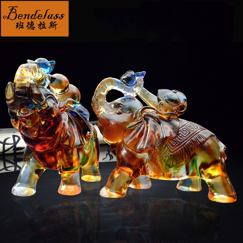 Bandras Glass Elephant Decoration of auspicious Fengshui Mercy Household Living Room decoration office decoration