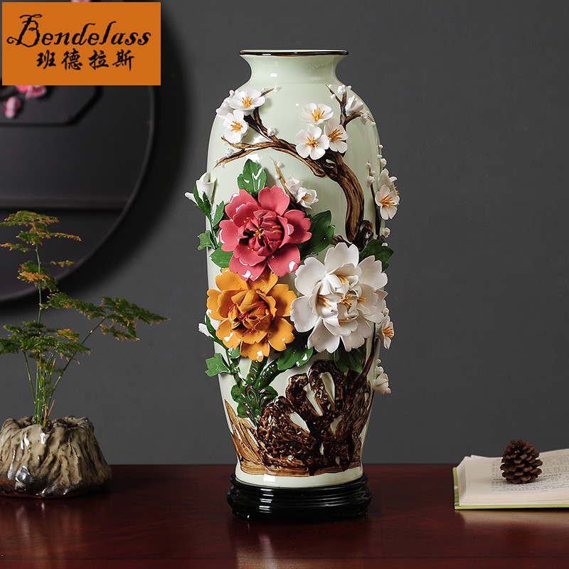 Banderras Ceramic Vases Pendulum Pieces Handicrafts Modern New Chinese Living Room Genguan Practical Creative Decoration