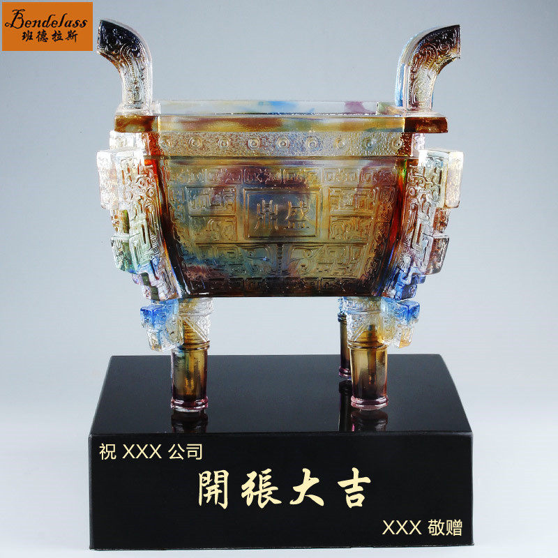 Banderras Glazed Tetragonal Tripod Pendulum's Atmospheric Office Desktop tripod Glazed Opening Custom Gift