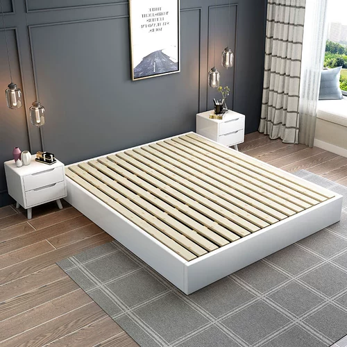 Нордическая сплошная деревянная полка татами без кровати без кровати, короткая кровать, современная минималистская обычая, развратная кровать на полу