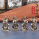Retro brass Four Heavenly Kings statues, handicrafts, antiques, miscellaneous figures, bronze sculpture pendants, old bronze ornaments