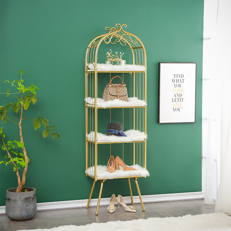 The Nordic Landscape Frame Landing Floor Light Luxury Shoe Bag Demonstration Frame Creative Bookshelf Living Storage Creative