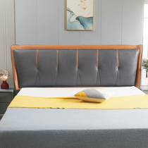 Technology cloth soft bag bed head board solid wood frame leather arts bedroom single double backside simple modern custom landing