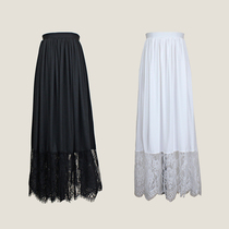 Hanfu lining skirt Base skirt 3 meters large swing spring and Autumn lace skirt Female long anti-light inner skirt