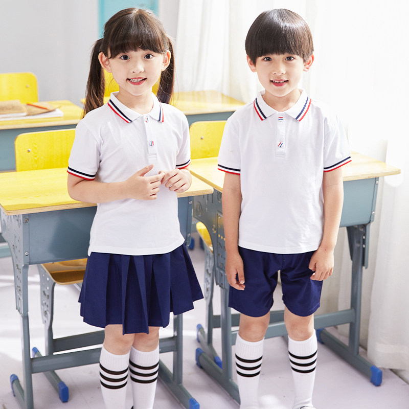 School uniform set Primary school students ' tops College style summer clothes Kindergarten garden clothes Children's cotton class clothes Summer spring and autumn clothes